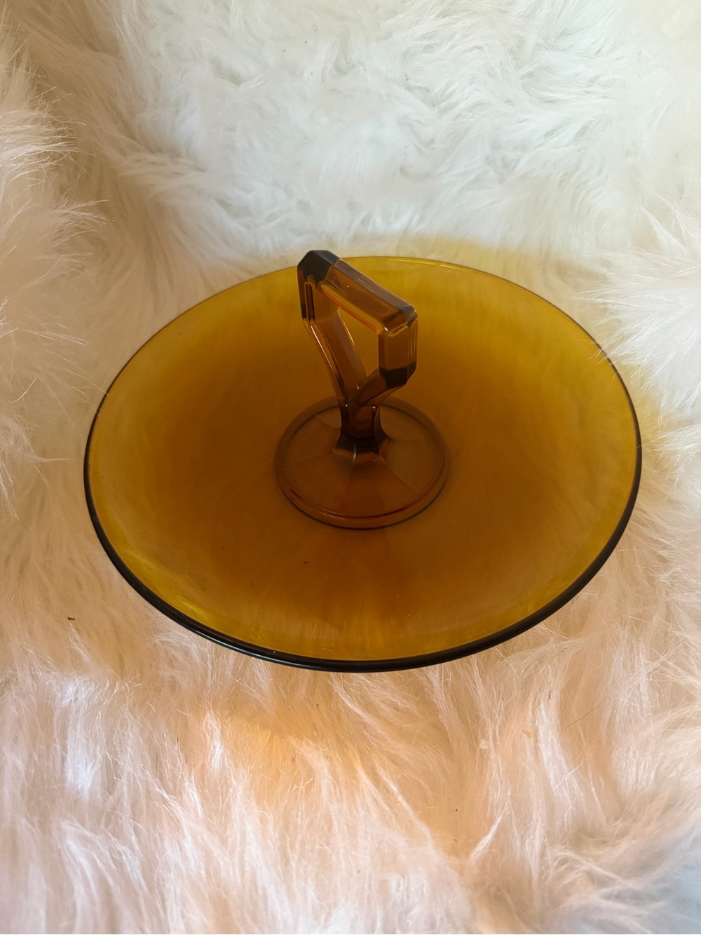 Amber Glass Compote Dessert Stand